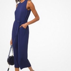 *$130 VALUE* Michael Kors cropped sleeveless true navy jumpsuit size medium